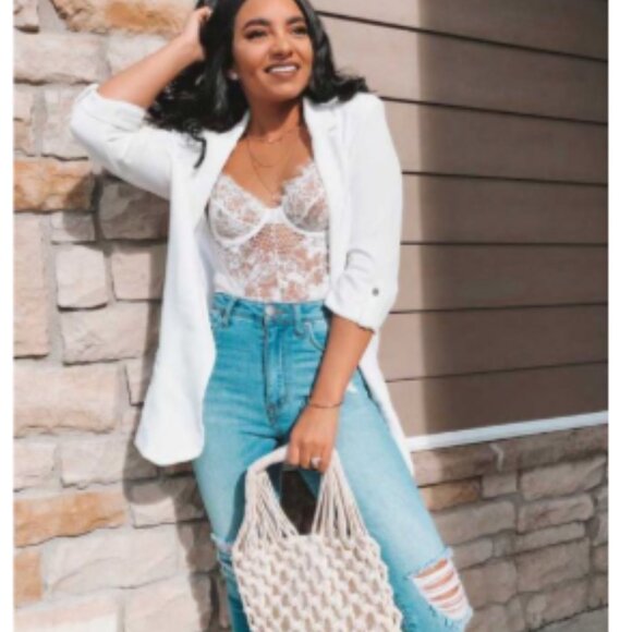 Victoria's Secret Floral Embroidered Lace Corset Bra Bodysuit Teddy 34B - Picture 16 of 16